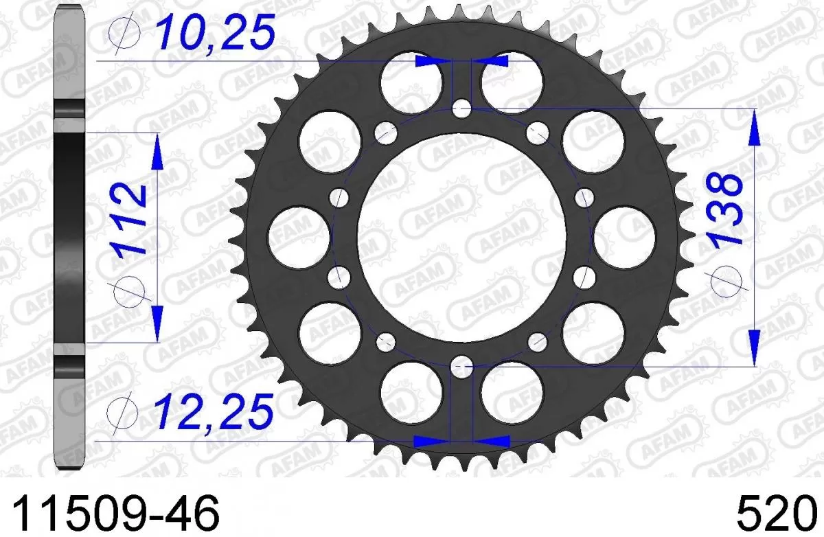 AFAM Sprocket Rear Aluminium 46T - 520