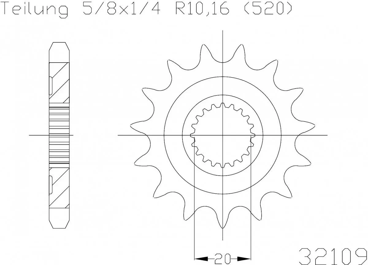 Esjot Sprocket Front 15T - 520