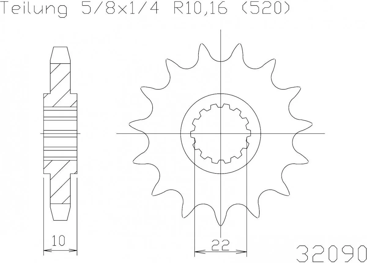 Esjot Sprocket Front 13T - 520