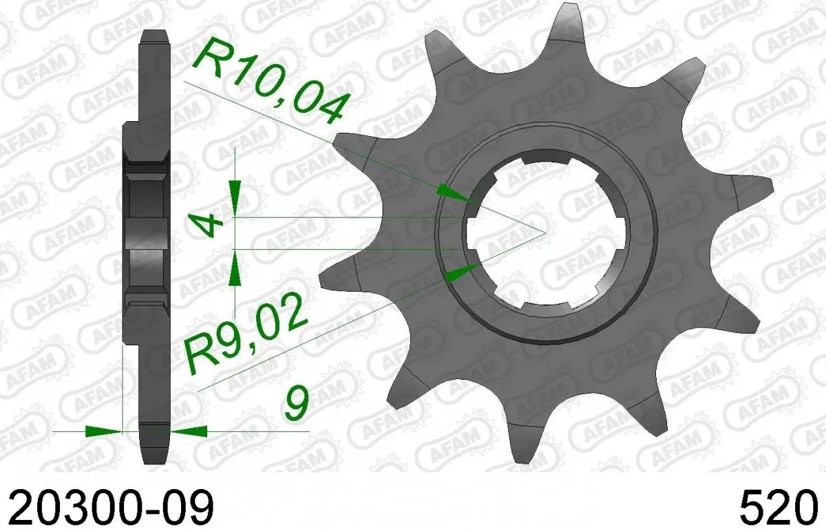 AFAM Sprocket Front 9T - 520