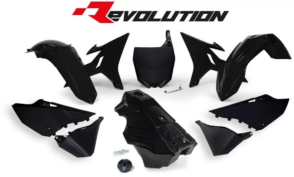 Rtech Revolution Plastics Kit Yamaha YZ 125-250/WR-YZX 250 Black