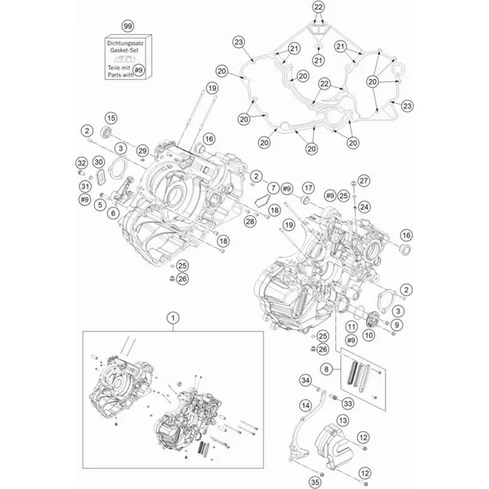 KTM GASKET SET Engine KPL. RC8-R 69130099000