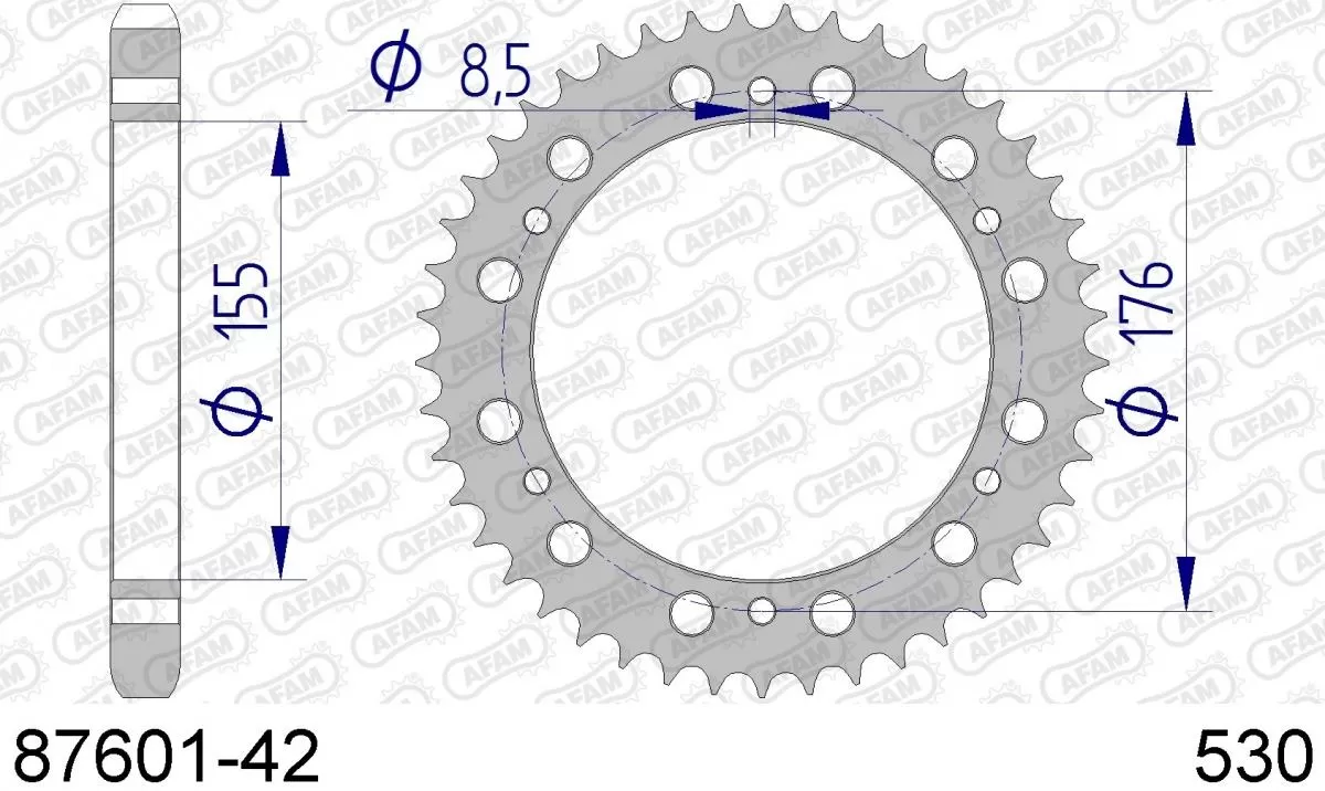 AFAM Sprocket Rear Aluminium 42T - 530