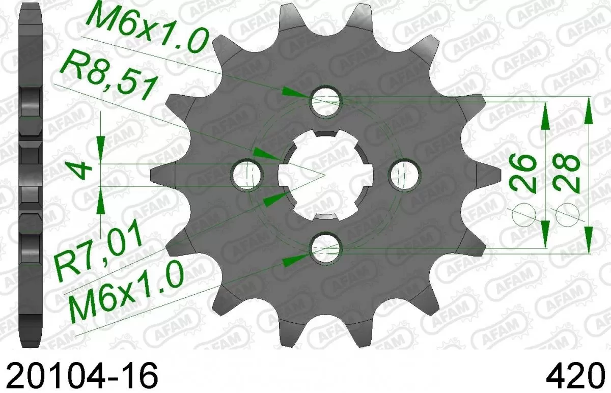 AFAM Sprocket Front 16T - 420