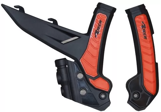 Rtech Bi-Material Frame Protectors Black/Orange SXF/XCF