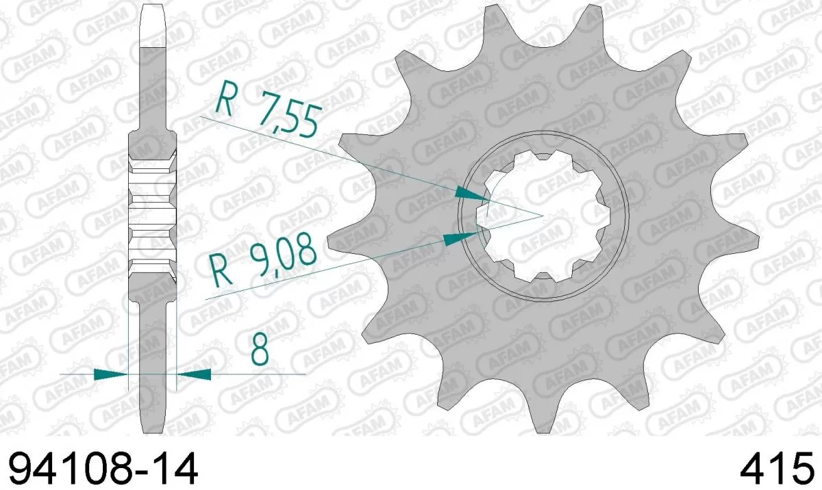 AFAM Sprocket Front 14T - 415