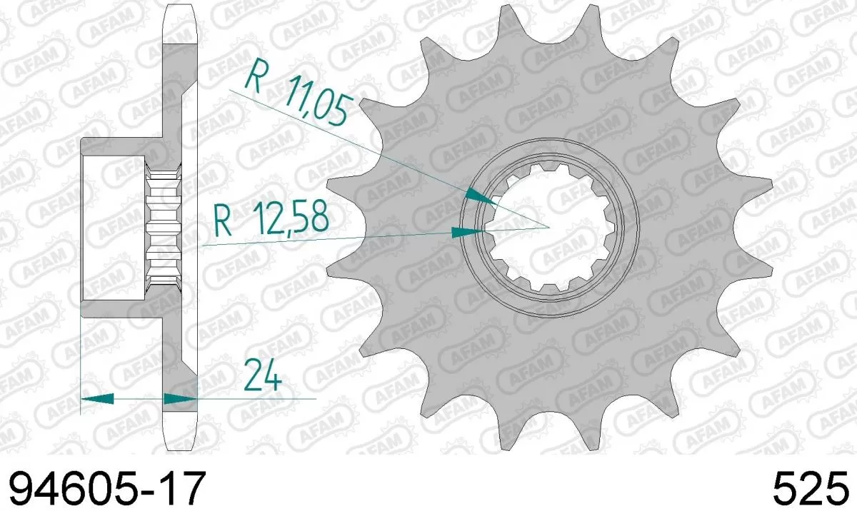 AFAM Sprocket Front 17T - 525