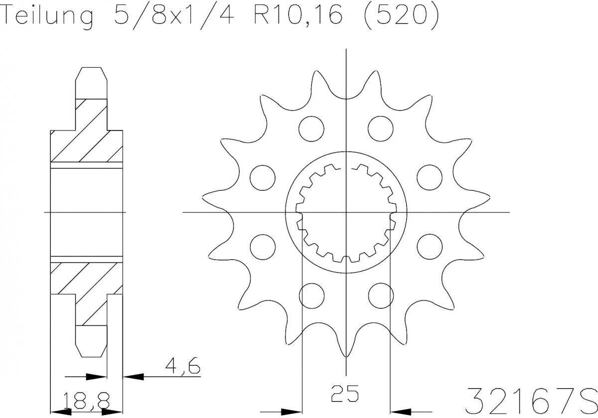 Esjot Sprocket Front LIGHT 17T - 520