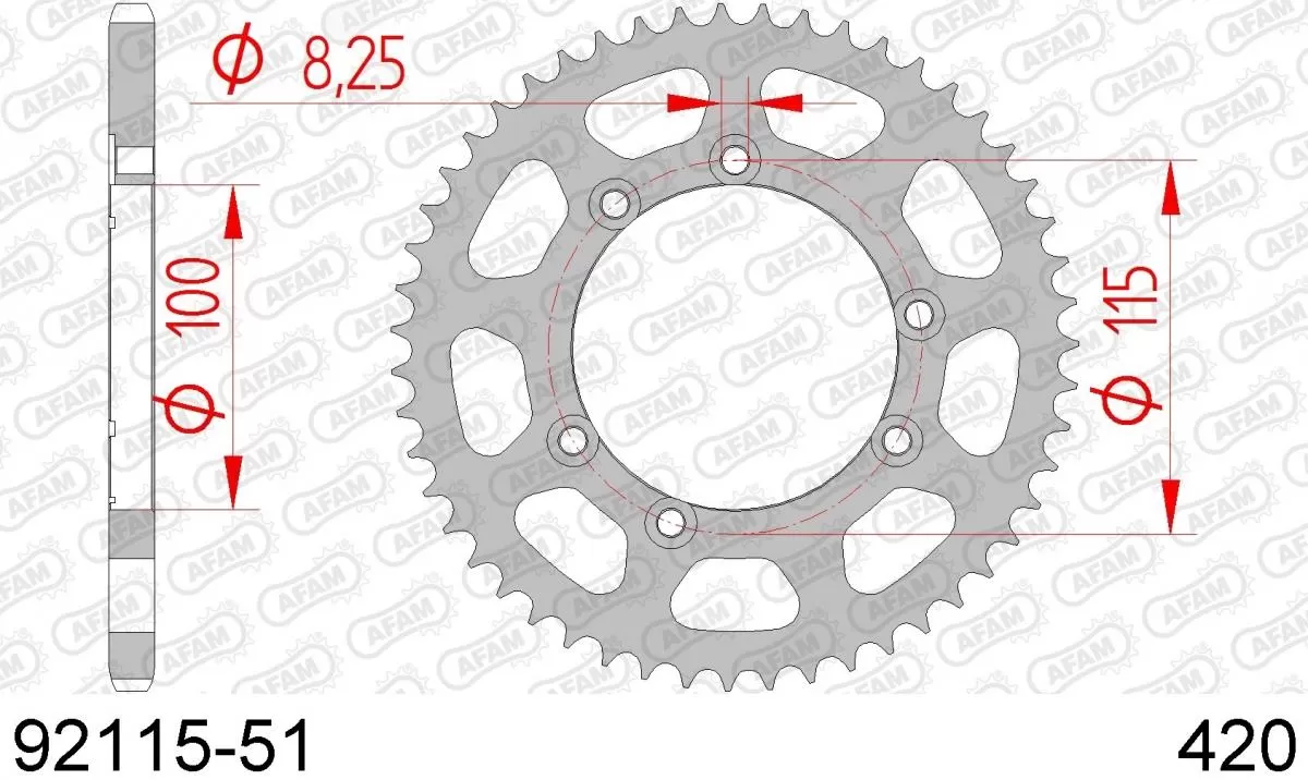 AFAM Sprocket Rear Steel 51T - 420