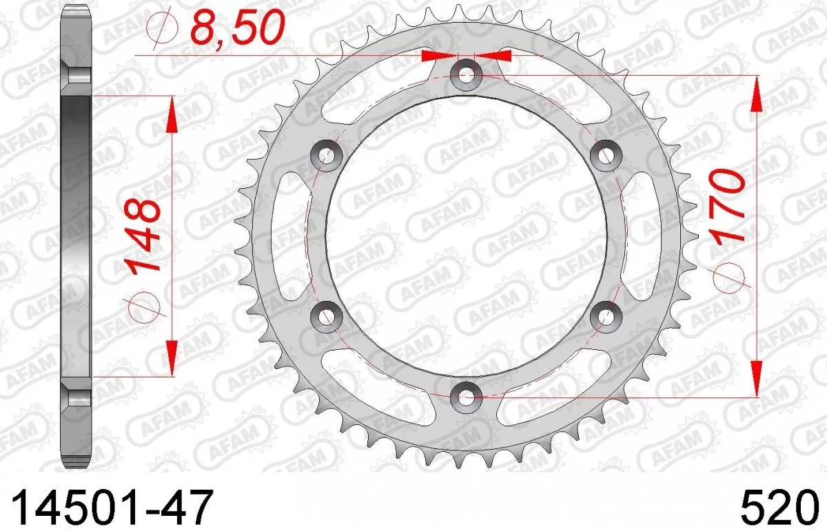 AFAM Sprocket Rear Steel 47T - 520