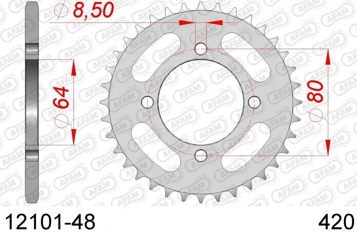 AFAM Sprocket Rear Steel 48T - 420