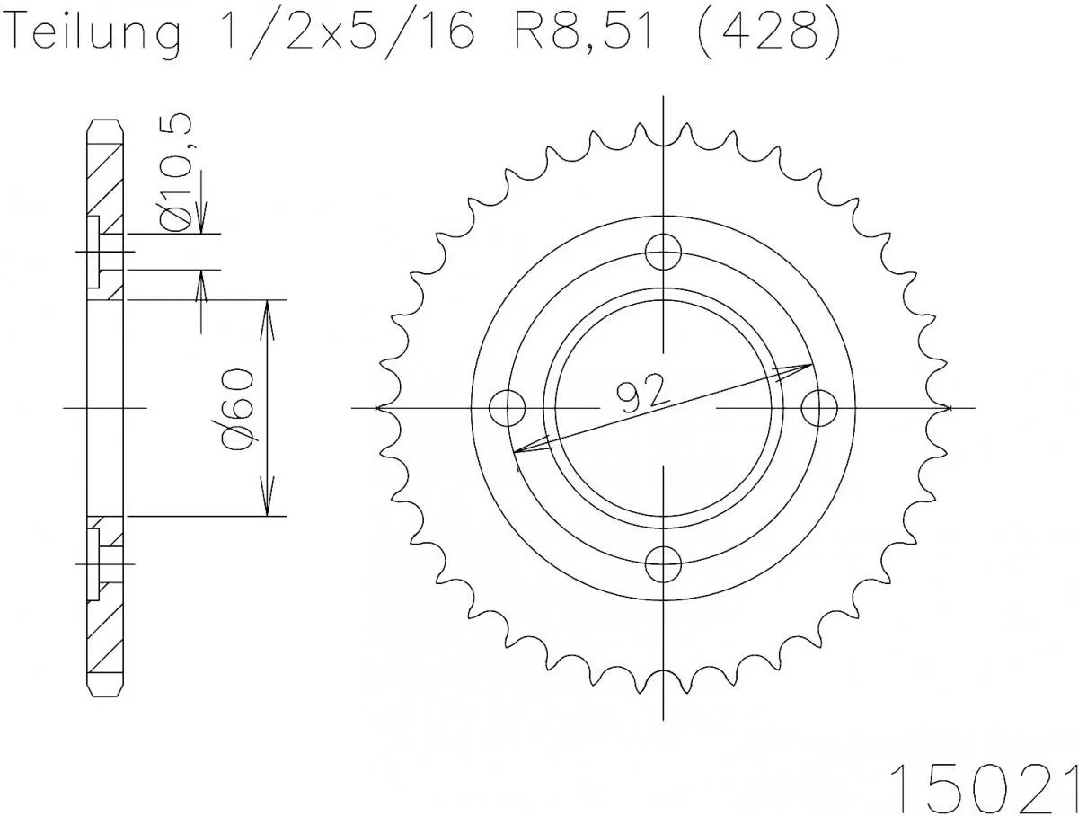 Esjot Sprocket Rear Steel 39T - 428