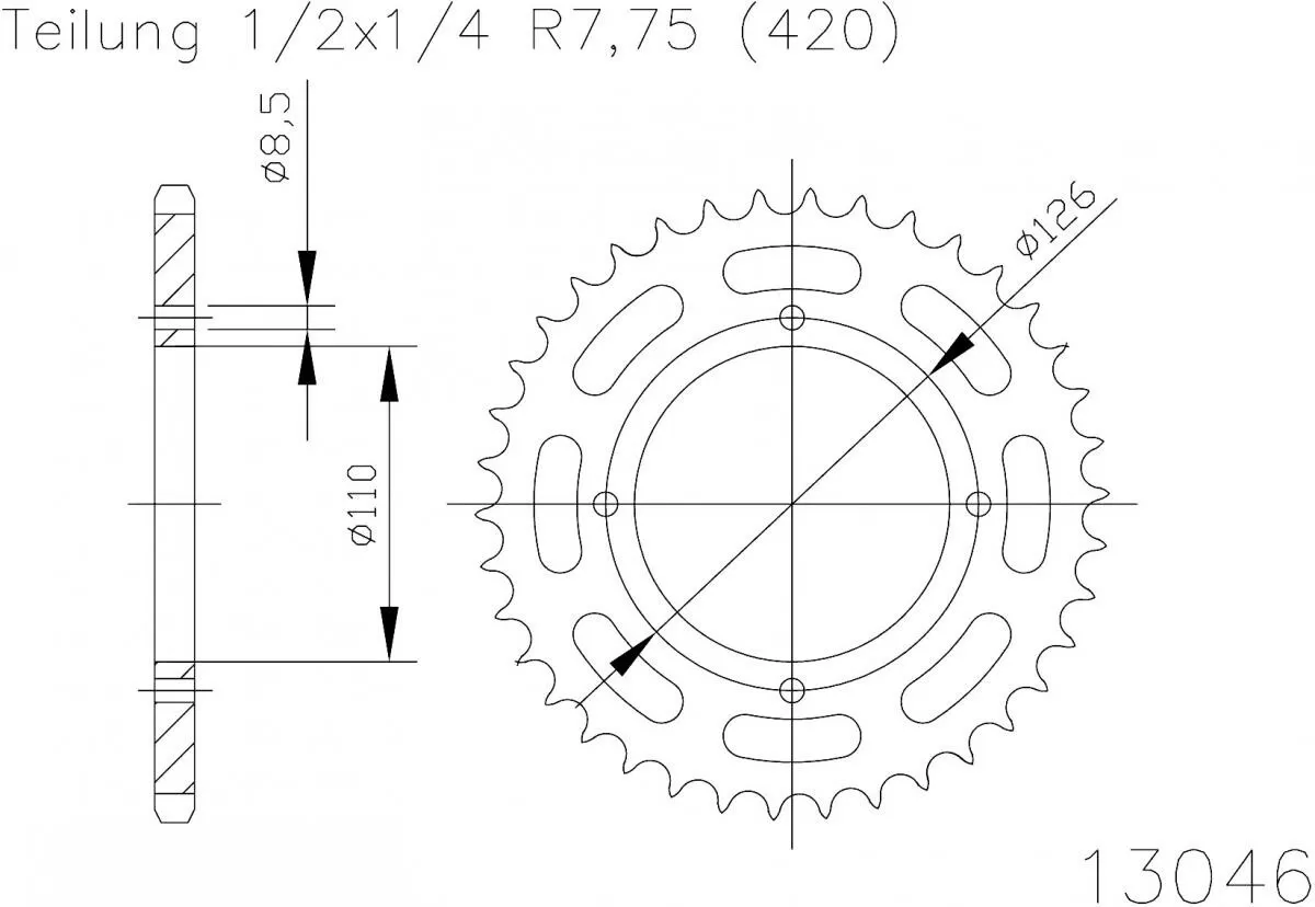 Esjot Sprocket Rear Steel 47T - 420