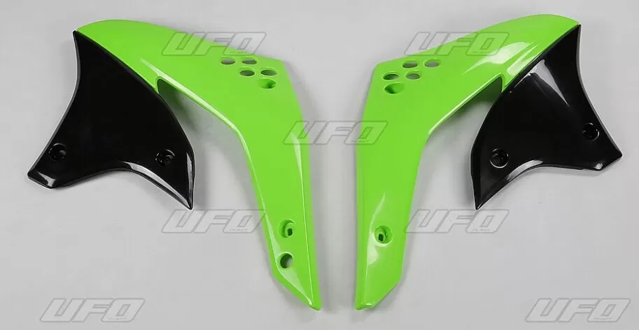 UFO Radiator Covers Upper Black/Green KXF250 06-08