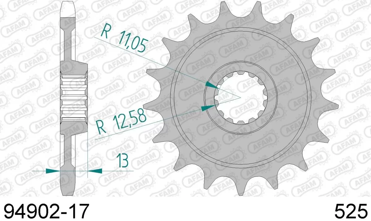 AFAM Sprocket Front 17T - 525