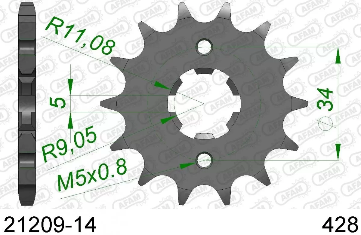AFAM Sprocket Front 14T - 428