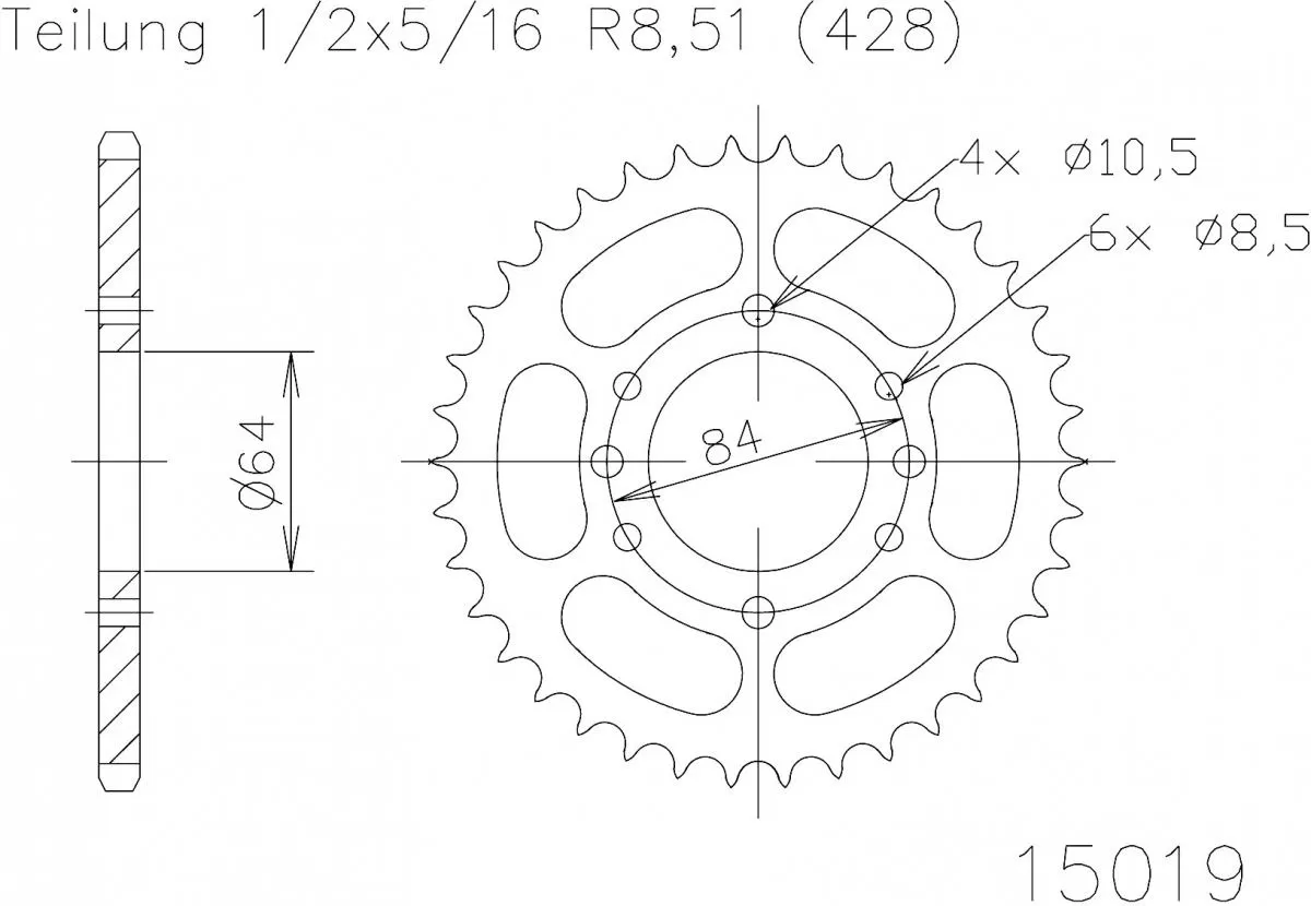 Esjot Sprocket Rear Steel 49T - 428