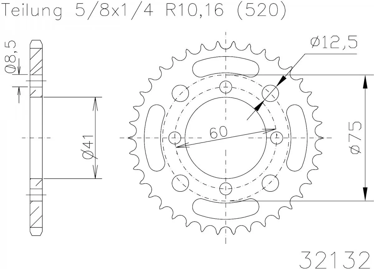 Esjot Sprocket Rear Steel 31T - 520