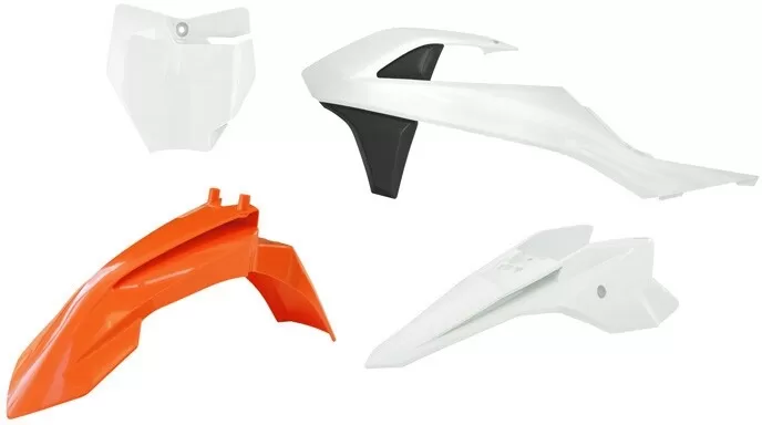 Rtech Plastic Kit 4-Piece Orange/White/Black for SX 50