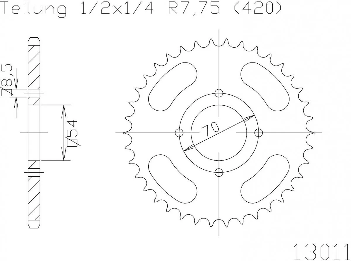 Esjot Sprocket Rear Steel 40T - 420