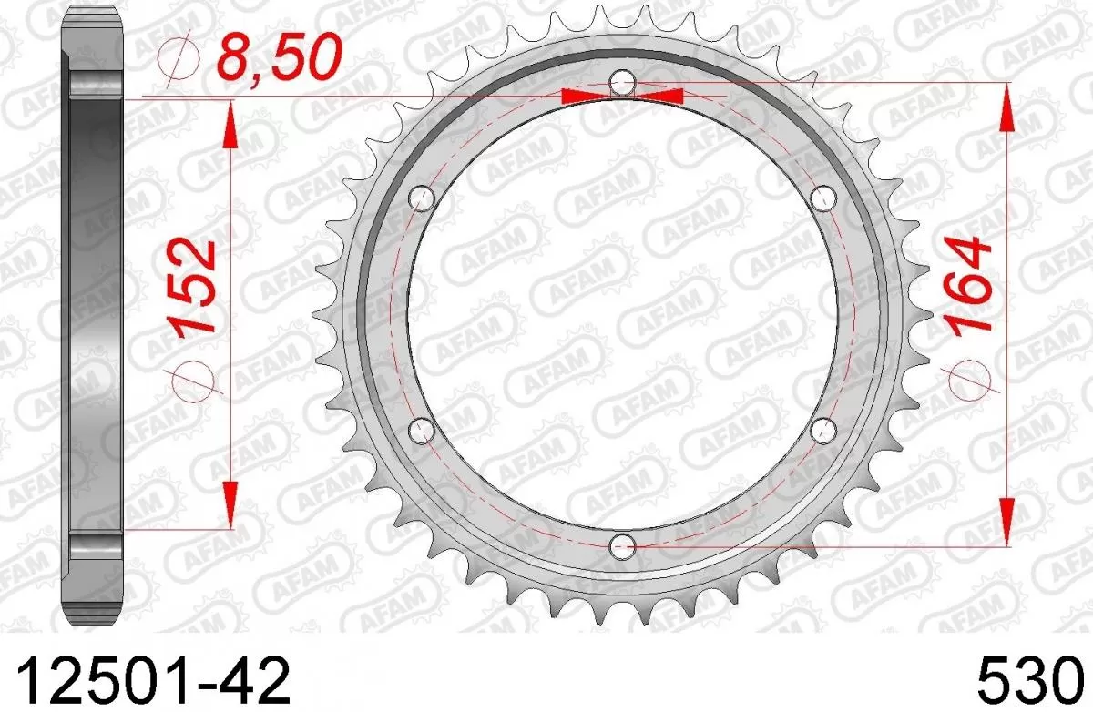 AFAM Sprocket Rear Steel 42T - 530