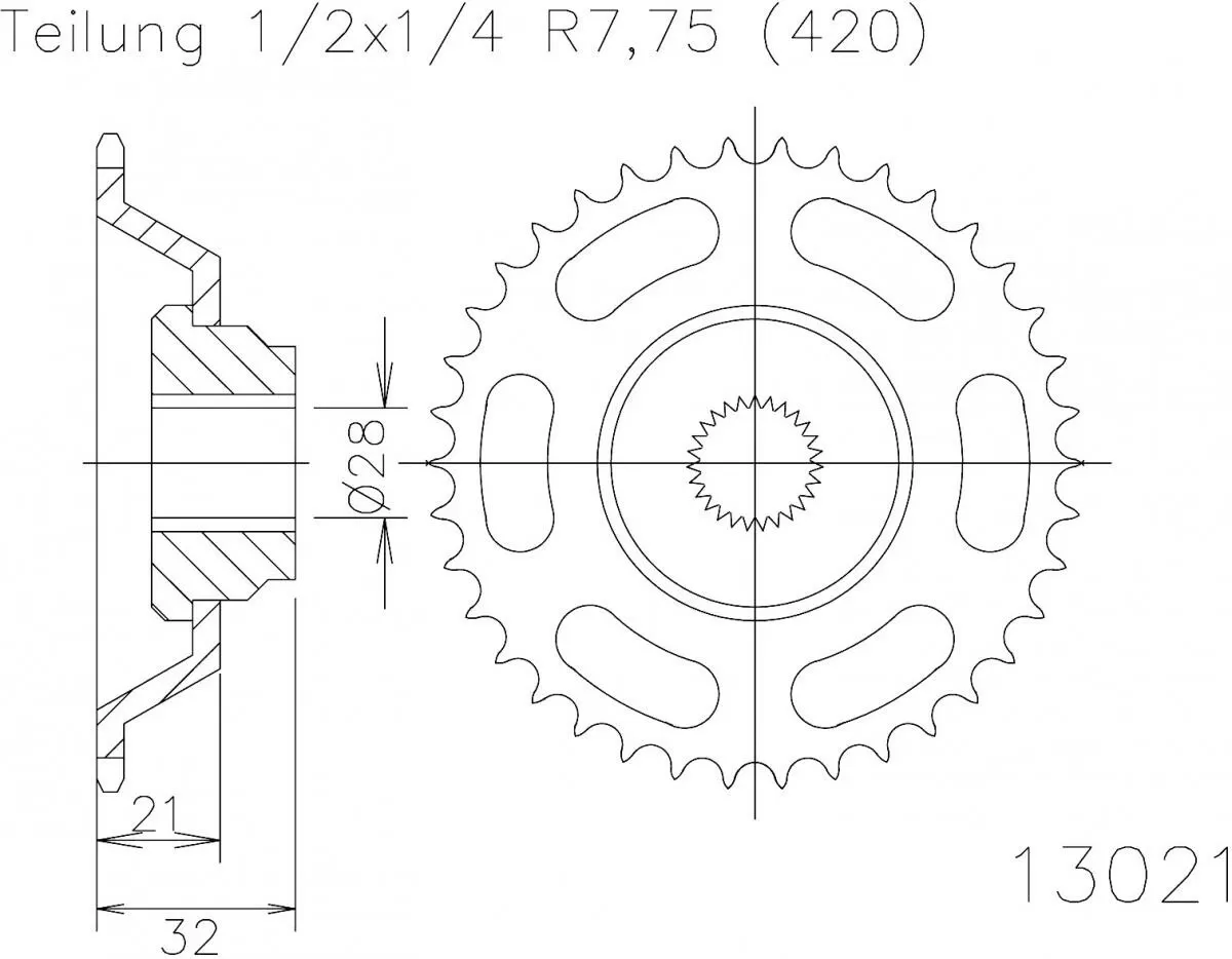 Esjot Sprocket Rear Steel 43T - 420