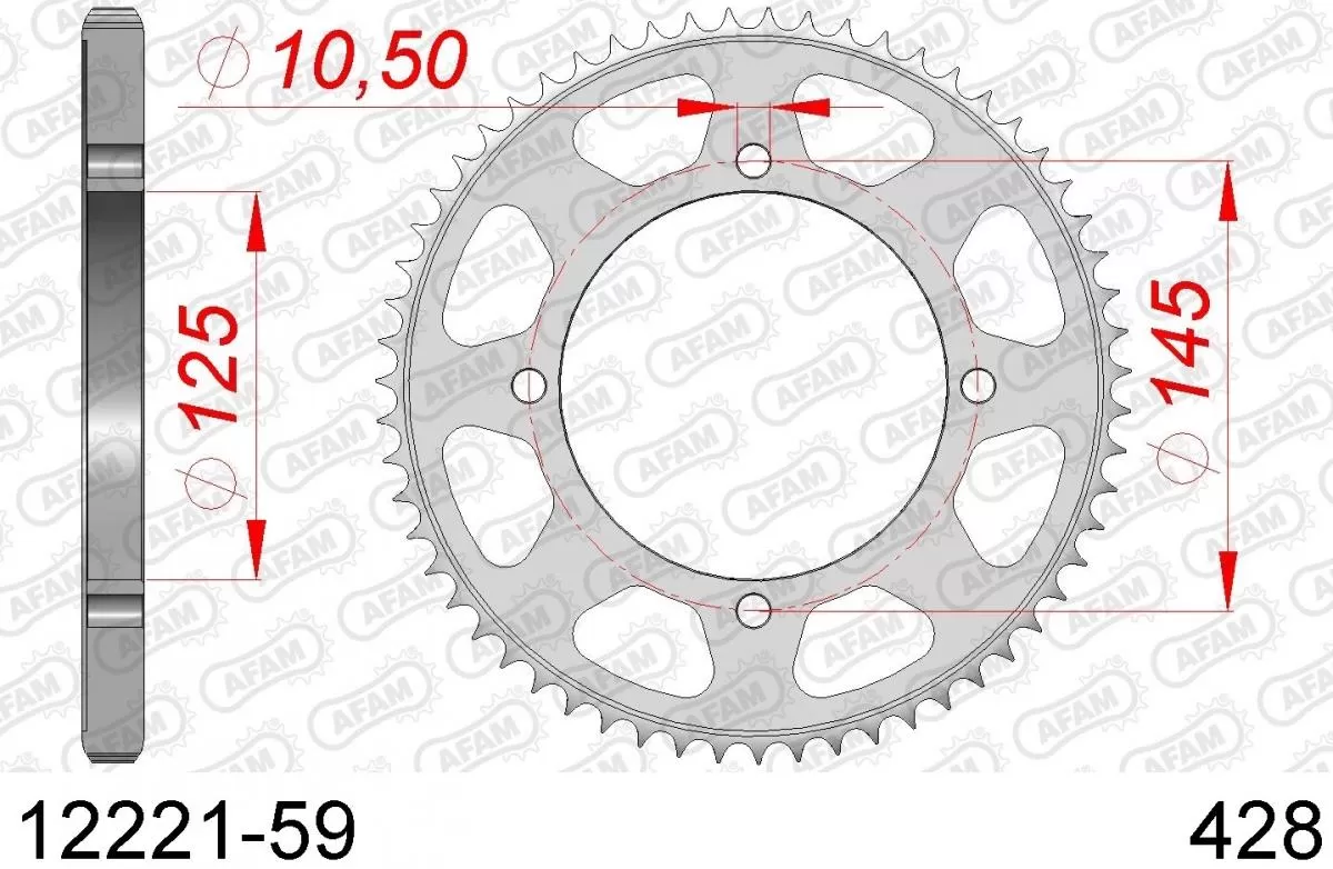AFAM Sprocket Rear Steel 59T - 428