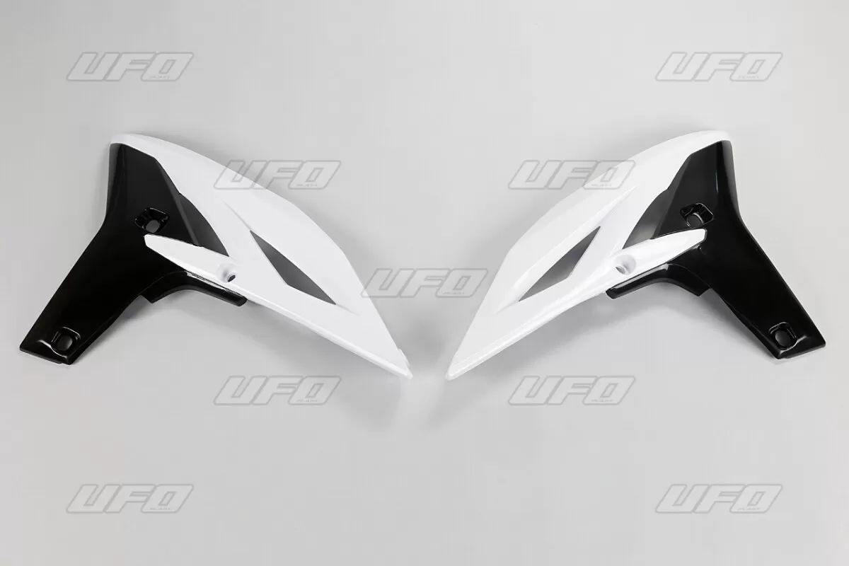UFO Radiator Covers Yamaha YZF250 10-13 White/Black