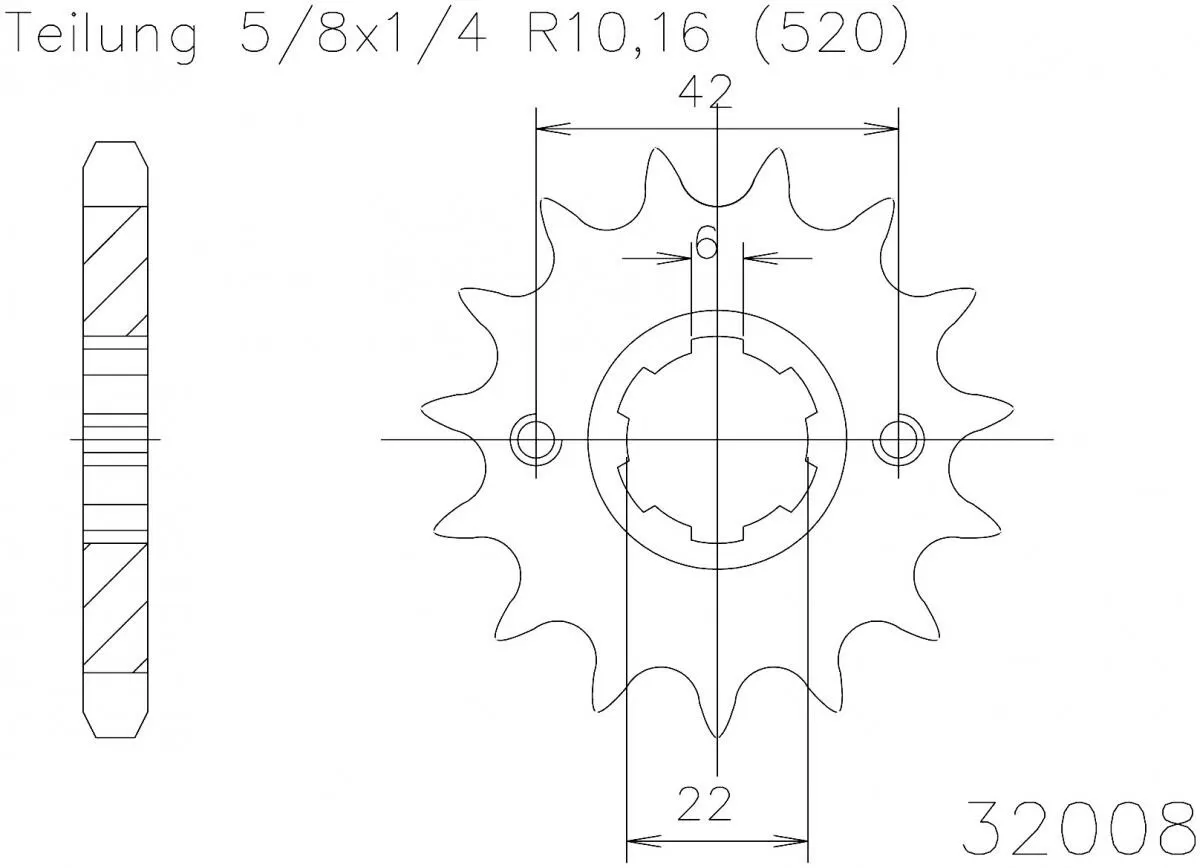 Esjot Sprocket Front 14T - 520