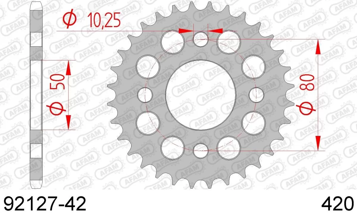 AFAM Sprocket Rear Steel 42T - 420