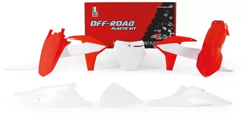 Rtech Plastics Kit 6 Pcs Orange/White KTM SX 125/150/250
