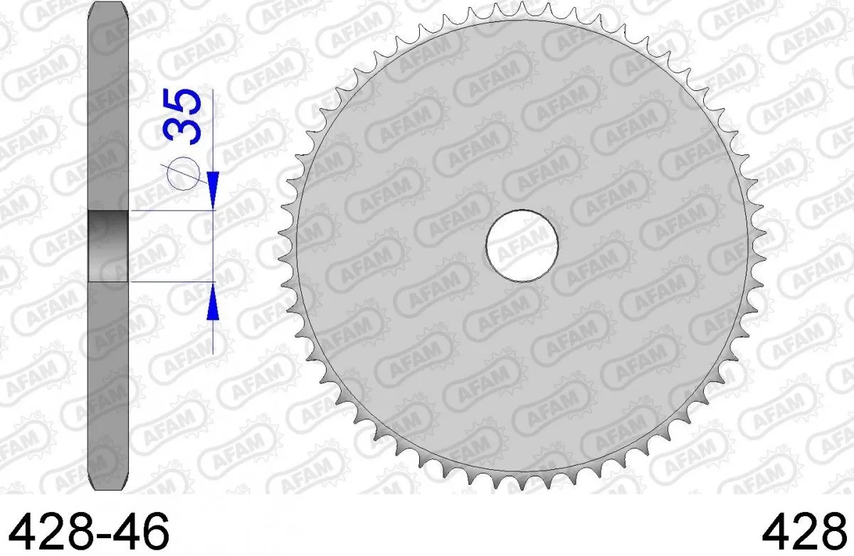 AFAM Sprocket Rear Aluminium - Blank - 428