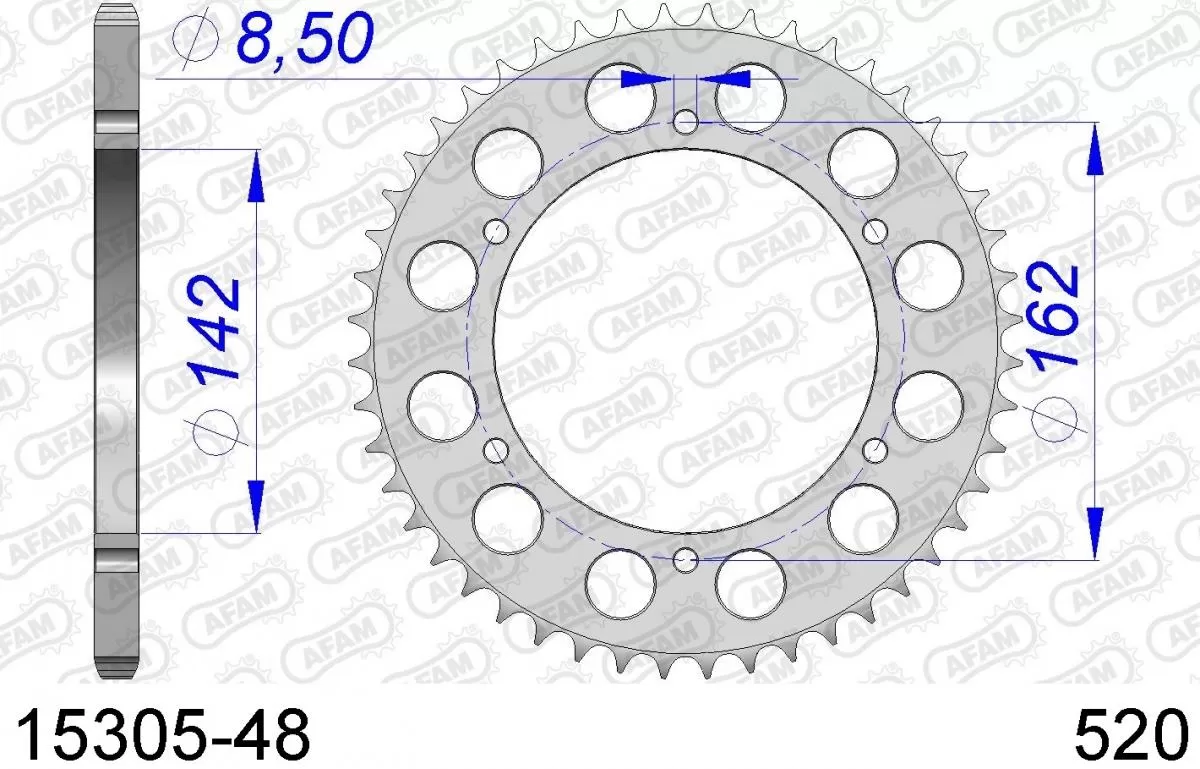 AFAM Sprocket Rear Aluminium 48T - 520