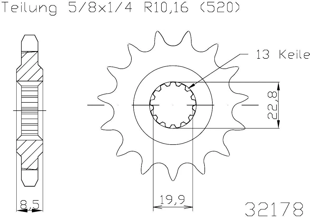 Esjot Sprocket Front 14T - 520