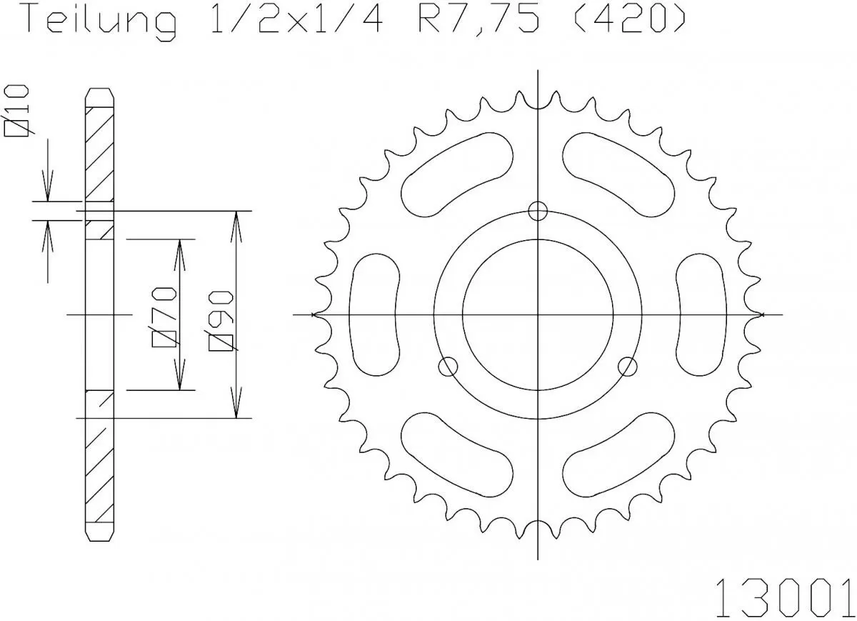 Esjot Sprocket Rear Steel 48T - 420