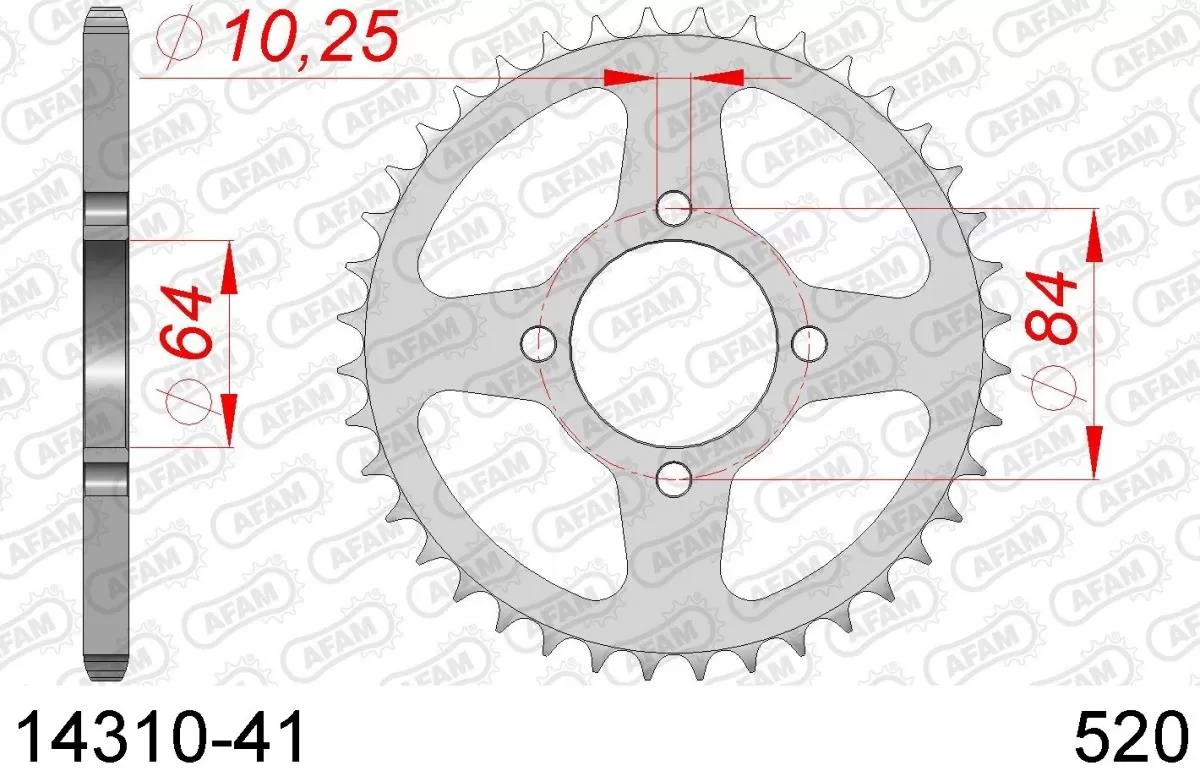 AFAM Sprocket Rear Steel 41T - 520