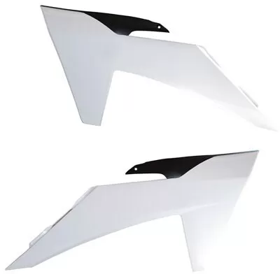 Rtech Radiator Scoops White-Black SX 125-250-300 2023