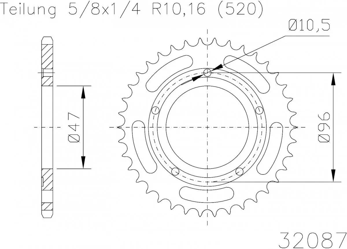 Esjot Sprocket Rear Steel 40T - 520