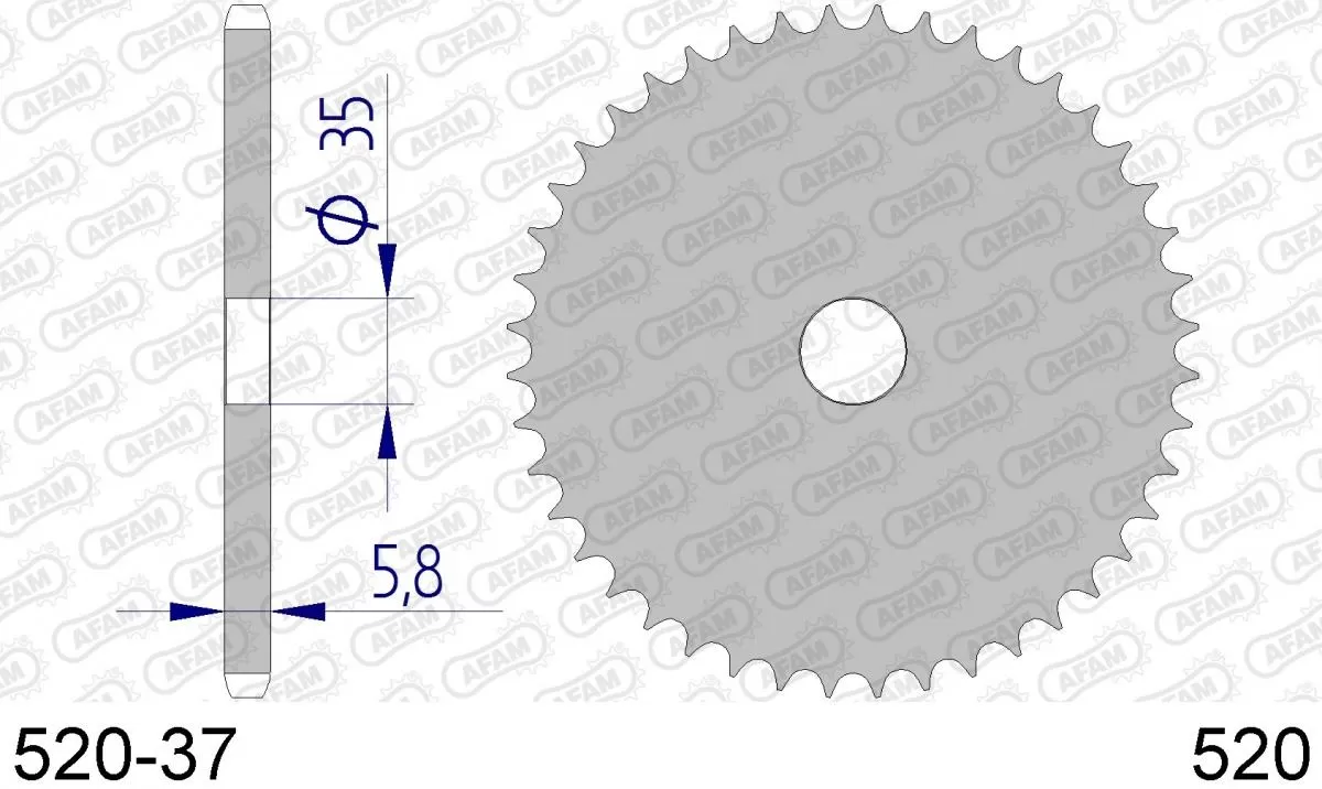 AFAM Sprocket Rear Aluminium - Blank - 520