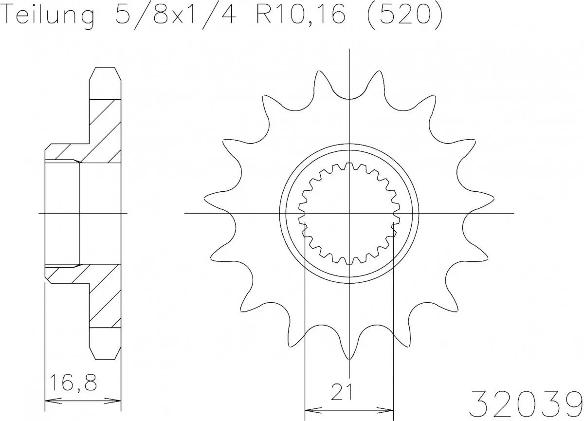 Esjot Sprocket Front 16T - 520