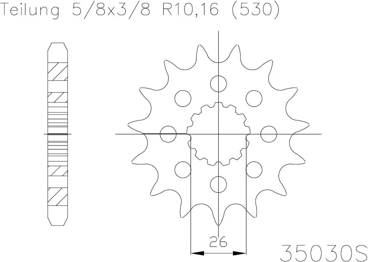 Esjot Sprocket Front LIGHT 17T - 530