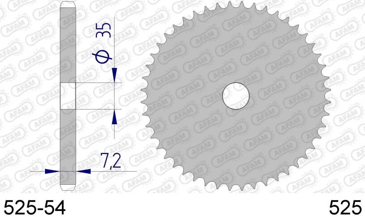 AFAM Sprocket Rear Aluminium - Blank - 525