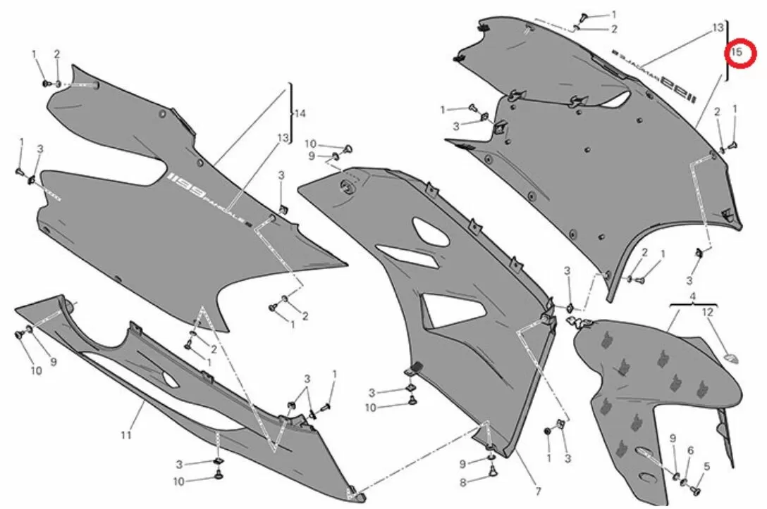 Left upper half-fairing red