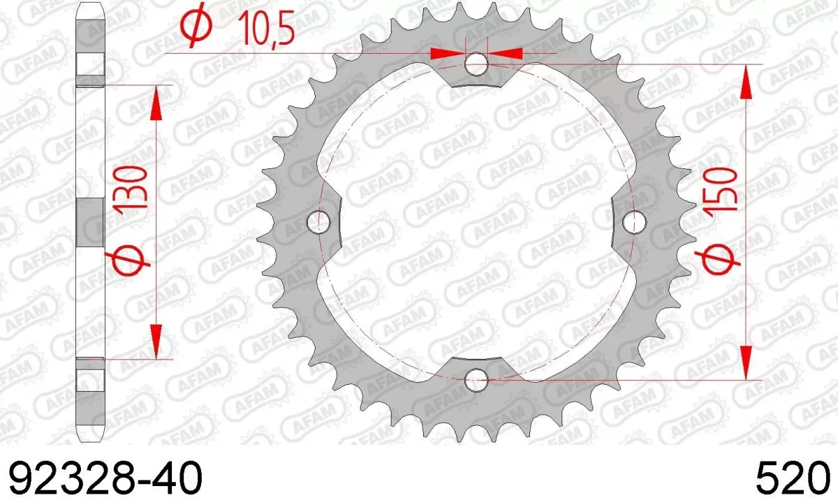 AFAM Sprocket Rear Steel 40T - 520