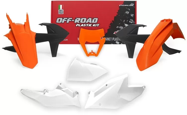 Rtech 6-Piece Plastic Kit KTM Orange with Headlight Cover