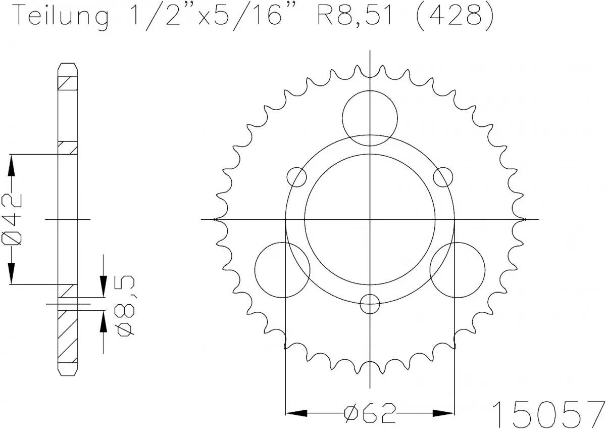 Esjot Sprocket Rear Steel 32T - 428