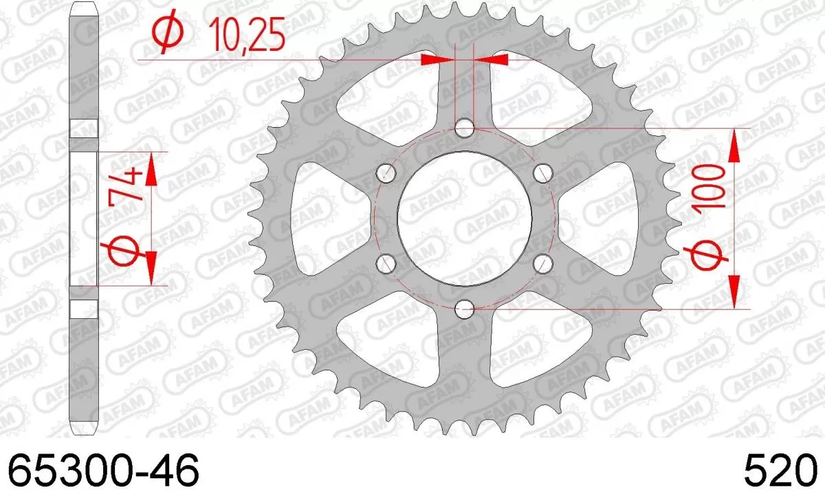 AFAM Sprocket Rear Steel 46T - 520