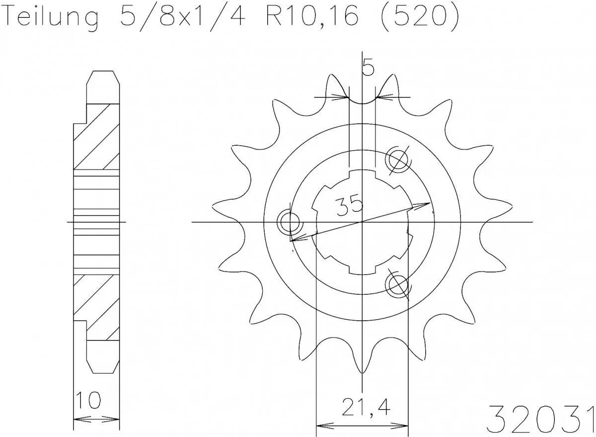 Esjot Sprocket Front 14T - 520