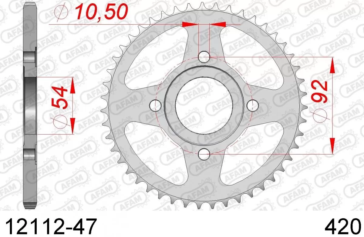 AFAM Sprocket Rear Steel 47T - 420