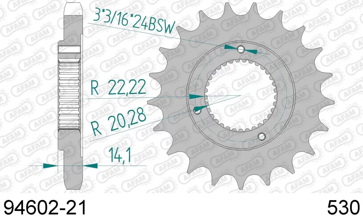AFAM Sprocket Front 21T - 530